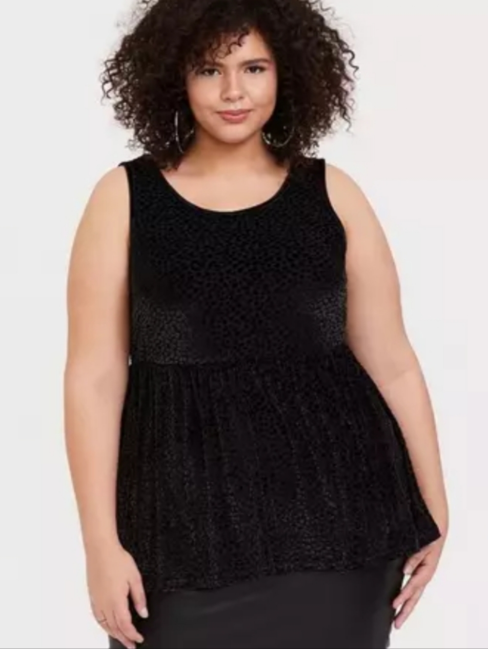 Torrid Black Velvet Burnout Peplum Top Plus Size 5X